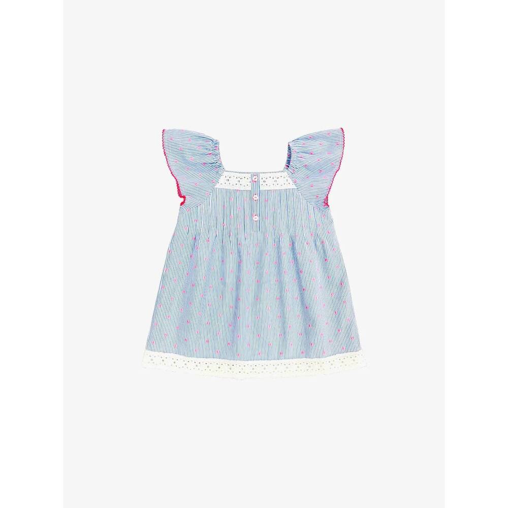NEW BLU & BLUE girl's flutter sleeveless dress in blu